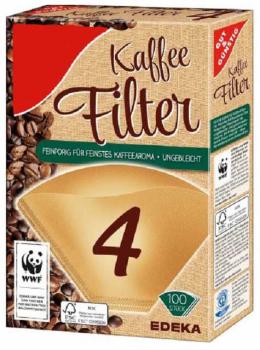 Kaffeefilter Größe 4 feinporig - für feinstes Kaffeearoma ungebleicht doppelter