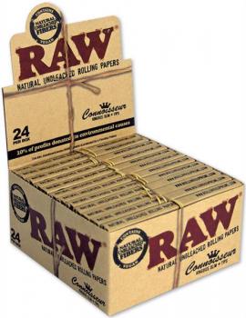 RAW Classic Connoisseur, King Size Slim Papers & Filter,110x44mm 32 Blatt 24 Hef