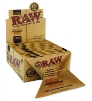 RAW Classic Artesano, King Size Slim Papers & Filter & Tray, 32 Blatt 15er T-Dsp