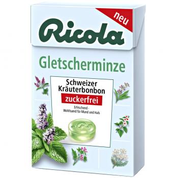 Ricola Gletscherminze Zuckerfreie Schweizer Kräuterbonbons-Geschmack Gluten- und