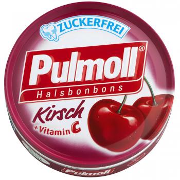 Pulmoll Kirsch zuckerfrei Halsbonbons mit Menthol, Kirsch-Geschmack und Vitamin