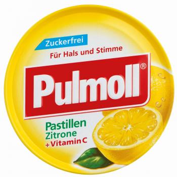 Pulmoll Zitrone zuckerfrei Halsbonbons mit Menthol, Zitronen-Geschmack und Vitam