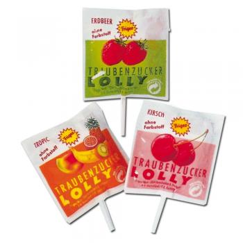 Frigeo Traubenzucker Lolly Erdbeer Tropic&Kirsch Geschmack ohne künstliche Farbs