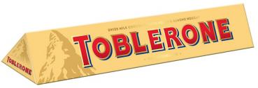 Toblerone Schweizer Milchschokolade mit Honig- und Mandel-Nougat 35g im 24er T-D