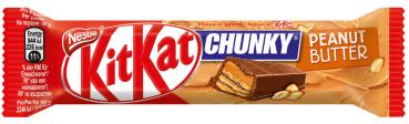 KitKat Chunky Peanut Butter Knusperwaffel überzogen mit Erdnusscreme in Milchsch