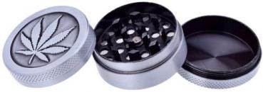 Grinder Metall Canabis Motiv 40mm 3tlg. im 12er T-Dsp.