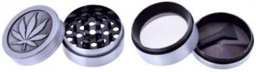 Grinder Metall Canabis Motiv 40mm 4tlg. im 12er T-Dsp.