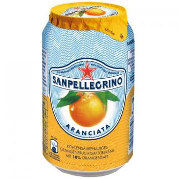 San Pellegrino Aranciata Kohlensäurehaltiges Erfrischungsgetränk mit Orangen-Ges