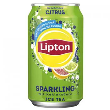 Lipton Citrus Ice Tea Sparkling Kohlensäurehaltiges Schwarzteegetränk ohne Farbs