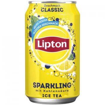 Lipton Classic Ice Tea Sparkling Kohlensäurehaltiges Schwarzteegetränk ohne Farb