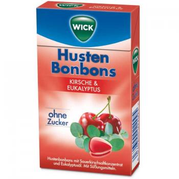 Wick Kirsche&Eukalyptus Hustenbonbons zuckerfrei 46g Box im 20er T-Dsp.