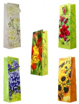 Flaschentüte Blumen Design mit Text(Jumbo) 5/s 36x13x8,5cm