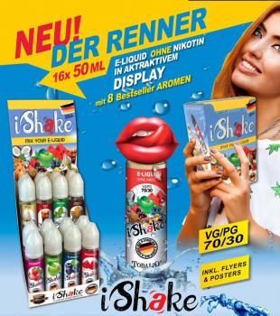 iSHAKE E-Zigaretten Liquid 8/S Aromen 50ml Flaschen 0mg Nikotin Je 2x Strawberry