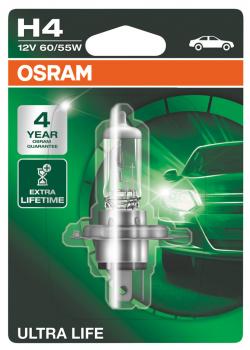 Osram H4 12V - ULTRA LIFE Halogen-Scheinwerferlampen 60/55W P43t 1er Blister
