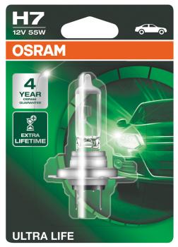 Osram H7 12V - ULTRA LIFE Halogen-Scheinwerferlampen 55W PX26d 1er Blister
