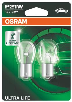Osram P21W 12V - ULTRA LIFE Signal Leuchtmittel 21W BA15s 2er Doppelblister