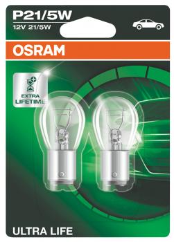 Osram P21/5W 12V - ULTRA LIFE Signal Leuchtmittel 21/5W BAY15d 2er Doppelblister