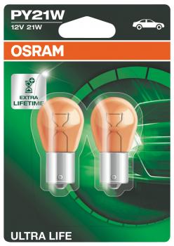 Osram PY21W 12V - ULTRA LIFE Signal Leuchtmittel 21W BAU15s 2er Doppelblister