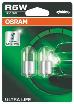 Osram R5W 12V - ULTRA LIFE Signal Leuchtmittel 5W BA15s 2er Doppelblister