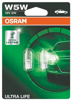 Osram W5W 12V - ULTRA LIFE Instrumenten Beleuchtung 5W W2.1x9,5d 2er Doppelblist