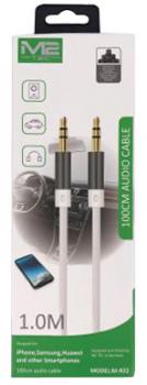 AUX Kabel 3,5mm 1m kabel M-R32 in Blister Box
