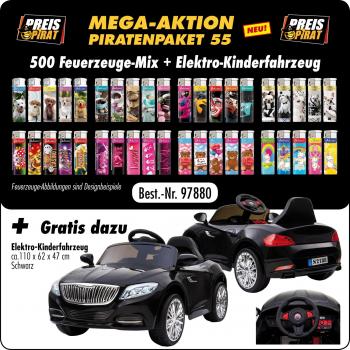 Piraten Aktions Paket XL 55 - mit 500 Motiv Fzg. Mix + Gratis Elektro Kinderfahr