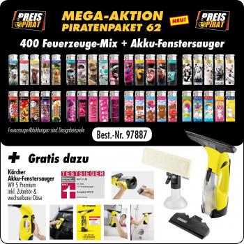 Piraten Aktions Paket XL 62 - mit 400 Motiv Fzg. Mix + Gratis  Kärcher Akku Fens