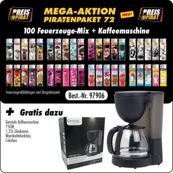 Piraten Aktions Paket S 72- mit 100 Motiv Fzg. Mix + Gratis Germatic Kaffeemasch