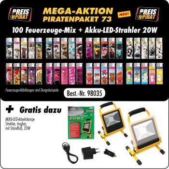 Piraten Aktions Paket XS 73- mit 100 Motiv Fzg. Mix + Gratis AKKU LED Arbeitslam