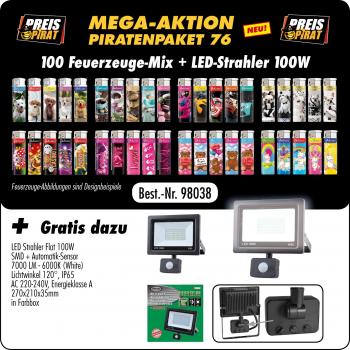 Piraten Aktions Paket S 76- mit 100 Motiv Fzg. Mix + Gratis LED Straler Flat 100