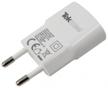 Tekmee USB Netzteil Charger Adapter White 110/220 V  1A BULK/Lose Ware(für 98182