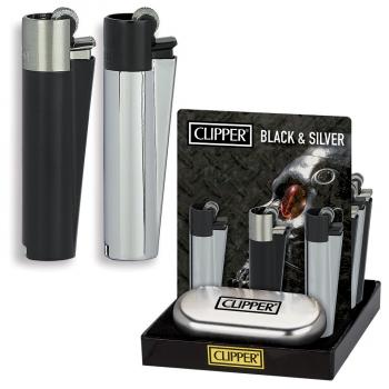 Clipper Metal BLACK & SILVER Fzg. mit Metal Geschenkbox im 12er T-Dsp.