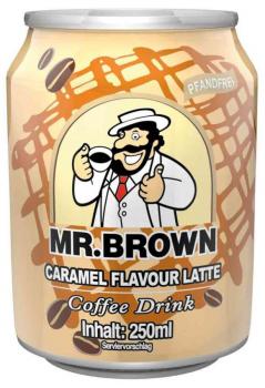 Mr.Brown Caramel Latte-Drink 250ml Dose Pfandfrei im 24er Tray