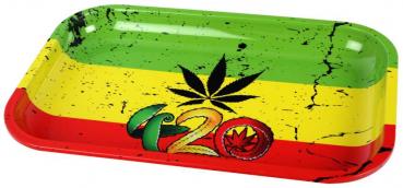 Tablett zum Tabak drehen Rasta&Canabis 420 Motiv 28,7x18,7cm