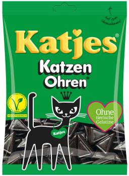 Katjes Katzen Ohren Würzige Hartlakritz-Dreiecke. Mit natürlichen Farben. Gelati