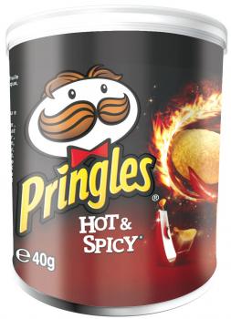 Pringles Hot & Spicy  Stapelchips mit Paprikageschmack 40g 12er Tray
