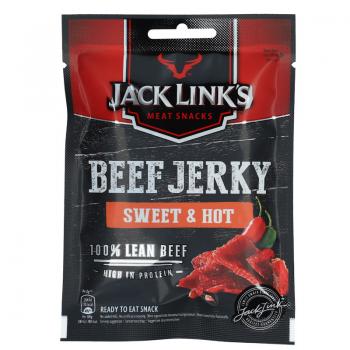 Jack Link's Beef Jerky Sweet & Hot 25g Gewürzte und getrocknete Rindfleisch-Stre