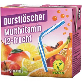 Durstlöscher Multivitamin 12-Frucht Geschmack 500ml 12st.Tetra Pack(Pfandfrei)