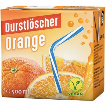 Durstlöscher Orange Geschmack 500ml 12st.Tetra Pack(Pfandfrei)