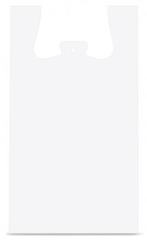 Hemdchentragetasche Weiß geblockt HDPE (50my) 32+20x60cm EXTRA MEGA STARK