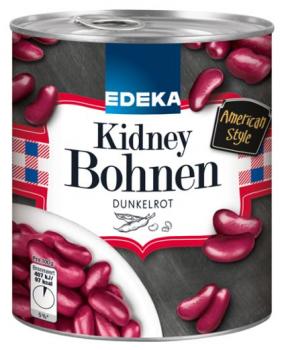 Kidney Bohnen Dunkelrot Edeka 800g Dose