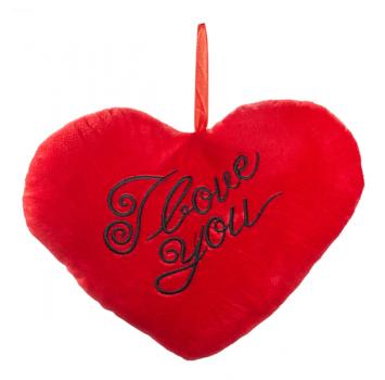 Herzkissen Plüsch Rot "I Love You" aufschrift ca. 16cm