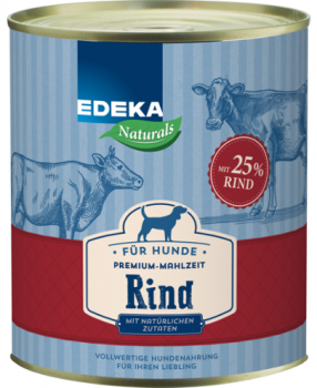 Naturals Rind Premium Mahlzeit Dog/Hunde Futter Edeka 800g Dose