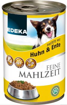 Feine Mahlzeit Huhn&Ente Dog/Hunde Futter Edeka 400g Dose