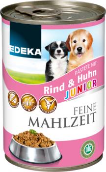 Feine Mahlzeit Rind&Huhn Junior Dog/Hunde Futter Edeka 400g Dose