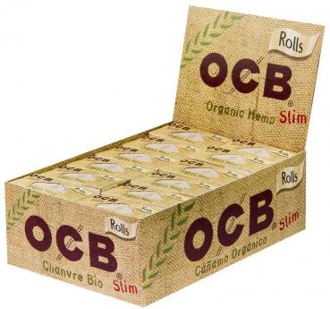 OCB Organic Hemp Slim Rolls(Bio Hanfpapier) 4,4x400cm im 24er Dsp.