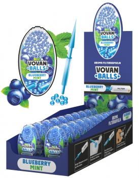 BLUEBERRY MINT Aromakapseln Vovan Packung mit 100 Kapseln für Zigaretten, Zigari