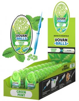 GREEN MINT Aromakapseln Vovan Packung mit 100 Kapseln für Zigaretten, Zigarillos